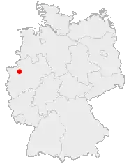 Mapa da Alemanha, posição de Dorsten acentuada
