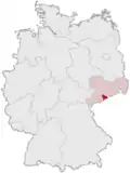 Localização de Distrito dos Montes Metalíferos Centrais na Alemanha