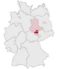 Localização de Distrito do Saale na Alemanha