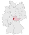 Localização de Distrito de Wartburgo na Alemanha