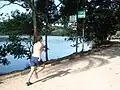 Pista de corrida e caminhada em volta da lagoa.