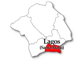 Localização no município de Lagos