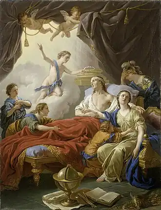 Alegoria da morte de Luís, Delfim da França, por Louis-Jean-François Lagrenée, 1765.