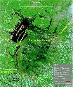 Mapa do Lago Bangweulu