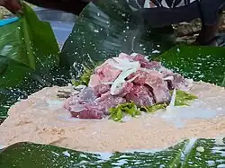 Laplap, um prato nacional de Vanuatu.