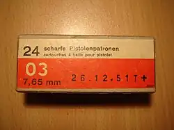 Swiss Army 7.65mm Parabellum
