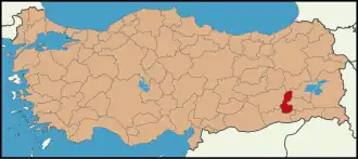 Localização da província de Batman na Turquia