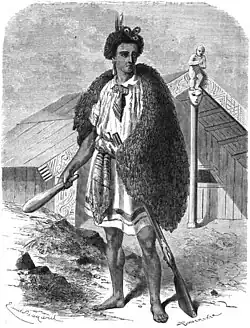 Ilustração do monarca maori Tāwhiao quando jovem (então conhecido como Matutaera)