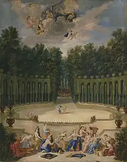 "Le théâtre d'eau-vue de l'amphithéâtre" de Jean Cotelle, c. 1693.