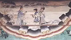 Representação da cena do empréstimo do guarda-chuva