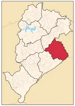 Localização da Região Administrativa Leste (em vermelho)
