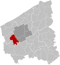 Lo-Reninge na província de Flandres Ocidental