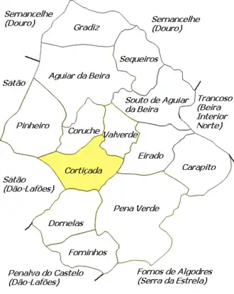 Localização no município de Aguiar da Beira