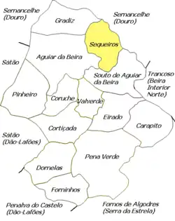 Localização no município de Aguiar da Beira