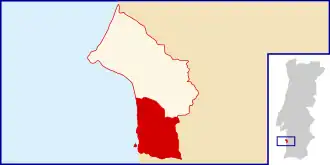 Localização no município de Sines