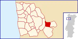 Localização no município de Vila Nova de Gaia