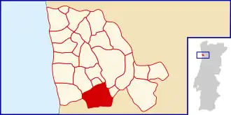 Localização no município de Vila Nova de Gaia