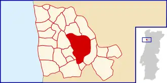 Localização no município de Vila Nova de Gaia