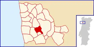 Localização no município de Vila Nova de Gaia