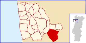 Localização no município de Vila Nova de Gaia