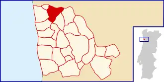 Localização no município de Vila Nova de Gaia