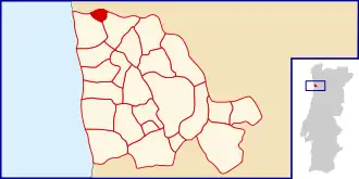 Localização no município de Vila Nova de Gaia