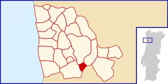 Localização no município de Vila Nova de Gaia