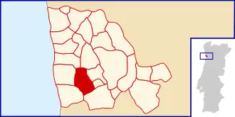 Localização no município de Vila Nova de Gaia