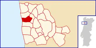 Localização no município de Vila Nova de Gaia
