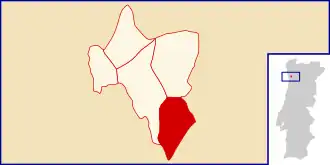 Localização no município de Valongo