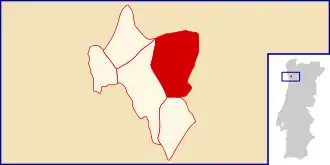 Localização no município de Valongo