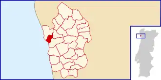 Localização no município de Vila do Conde
