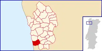 Localização no município de Vila do Conde