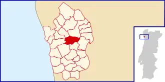 Localização no município de Vila do Conde