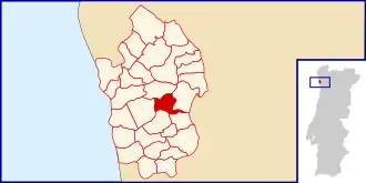 Localização no município de Vila do Conde