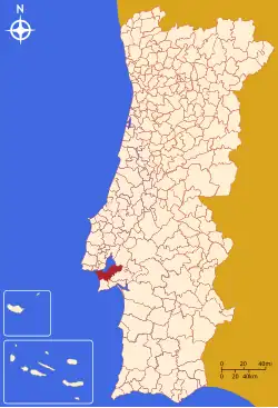 &nbsp;&nbsp;Localização da Margem Sul em Portugal.