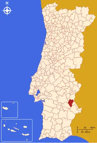 Localização de Reguengos de Monsaraz