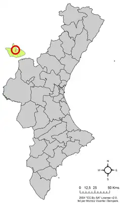Localização do município de Torrebaja na Comunidade Valenciana