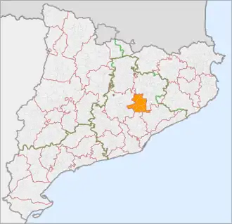 Localização de Moianès na Catalunha