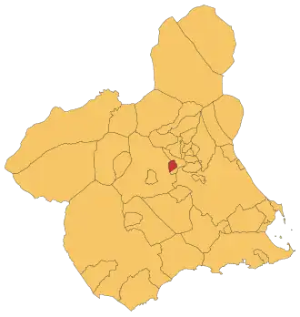 Localização de Albudeite na Região de Múrcia