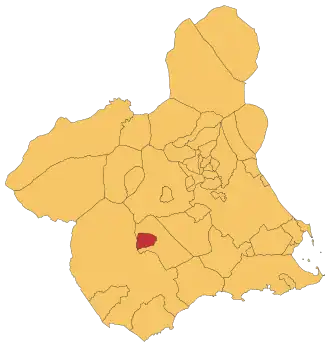 Localização de Aledo na Região de Múrcia