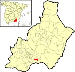 Localização de Huércal de Almería.