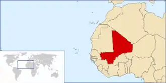 Localização do Mali