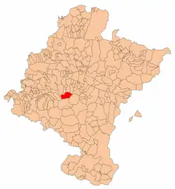 Localização do município de Mendigorría em Navarra