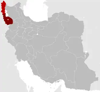 Localização de Mahabad