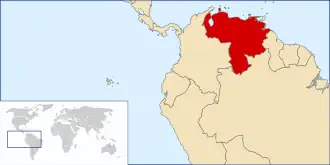 Localização da Venezuela