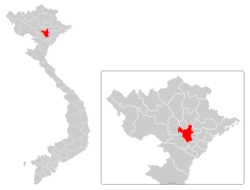 Localização de Hanói no norte do Vietnã