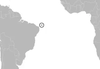 Localização de Fernando de Noronha, as ilhas nas quais o lagarto é endêmico.[2]
