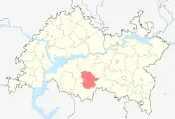 Localização do distrito de Aksubayevsky no Tartaristão