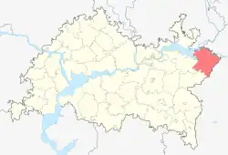 Localização do distrito de Aktanyshsky no Tartaristão